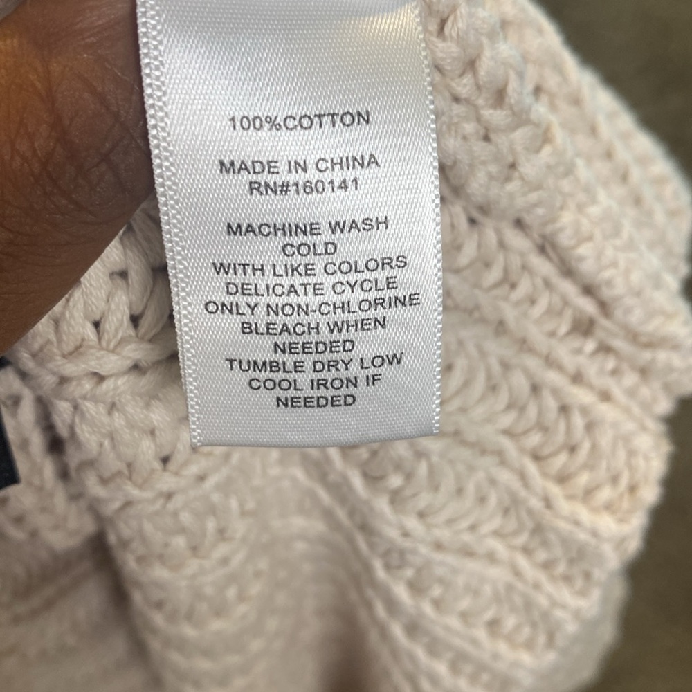 Frye Cable Sleeve Cardigan Crop Button Up Oatmeal Sweater S - Picture 6 of 12